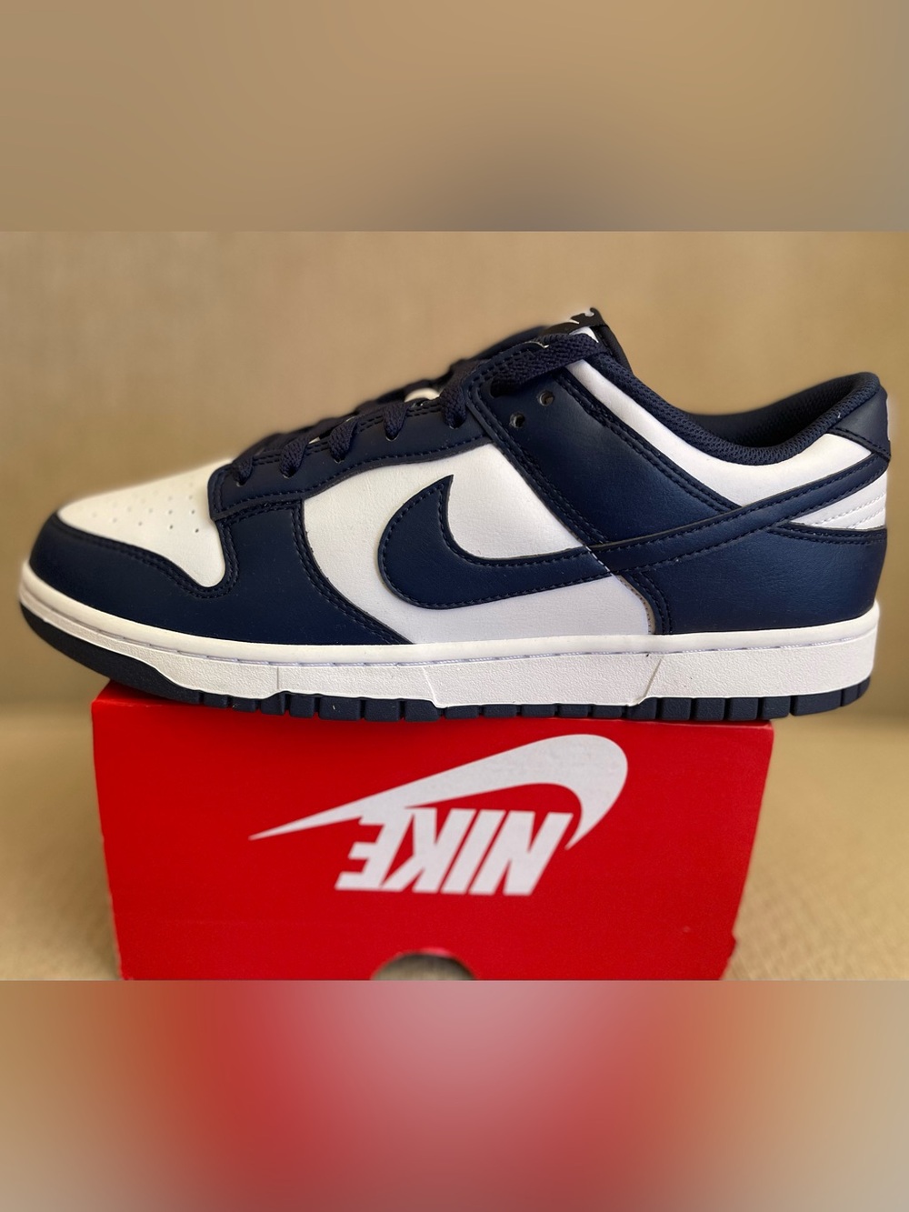 Size 12 - Nike Dunk Low Retro White Midnight Navy Blue HF5441-107 Men’s NEW